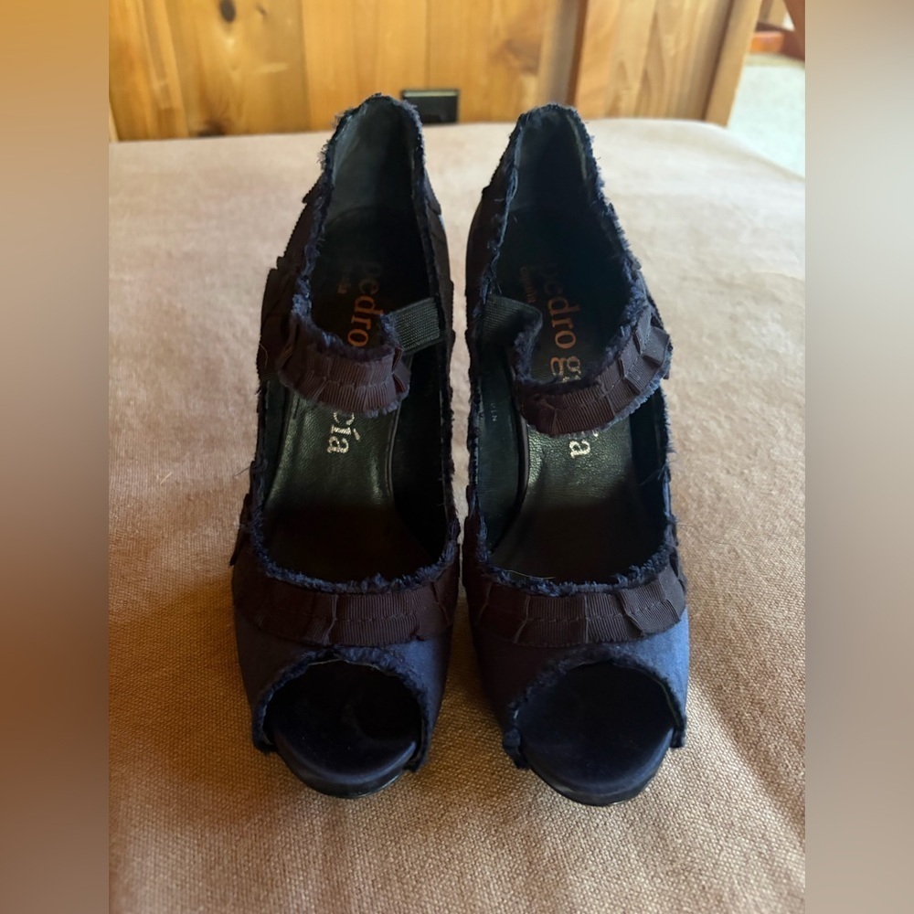 Pedro Garcia Sandra Satin Mary Jane Peep Toe Heel - Picture 2 of 6